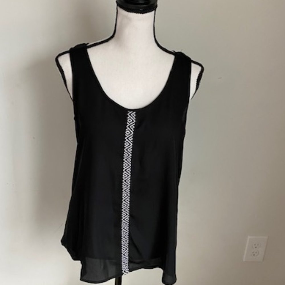 Society Girl Sheer Top with Zipper Back, M